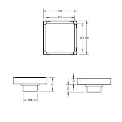 Fause Komple Çelik Seramik Uyumlu Yer Süzgeci 10x10 cm Siyah KSZ101-B