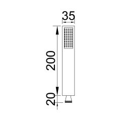 Fause El Duş Başlığı Pirinç Metal Kare KE102