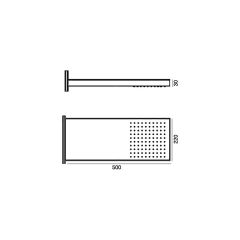 Fause Ankastre Panel Tepe Duş Başlığı Yağmur Siyah KTD109-B