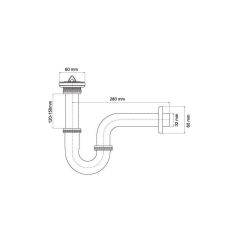 Fause Paslanmaz Çelik Metal Lavabo Sifonu KSF102